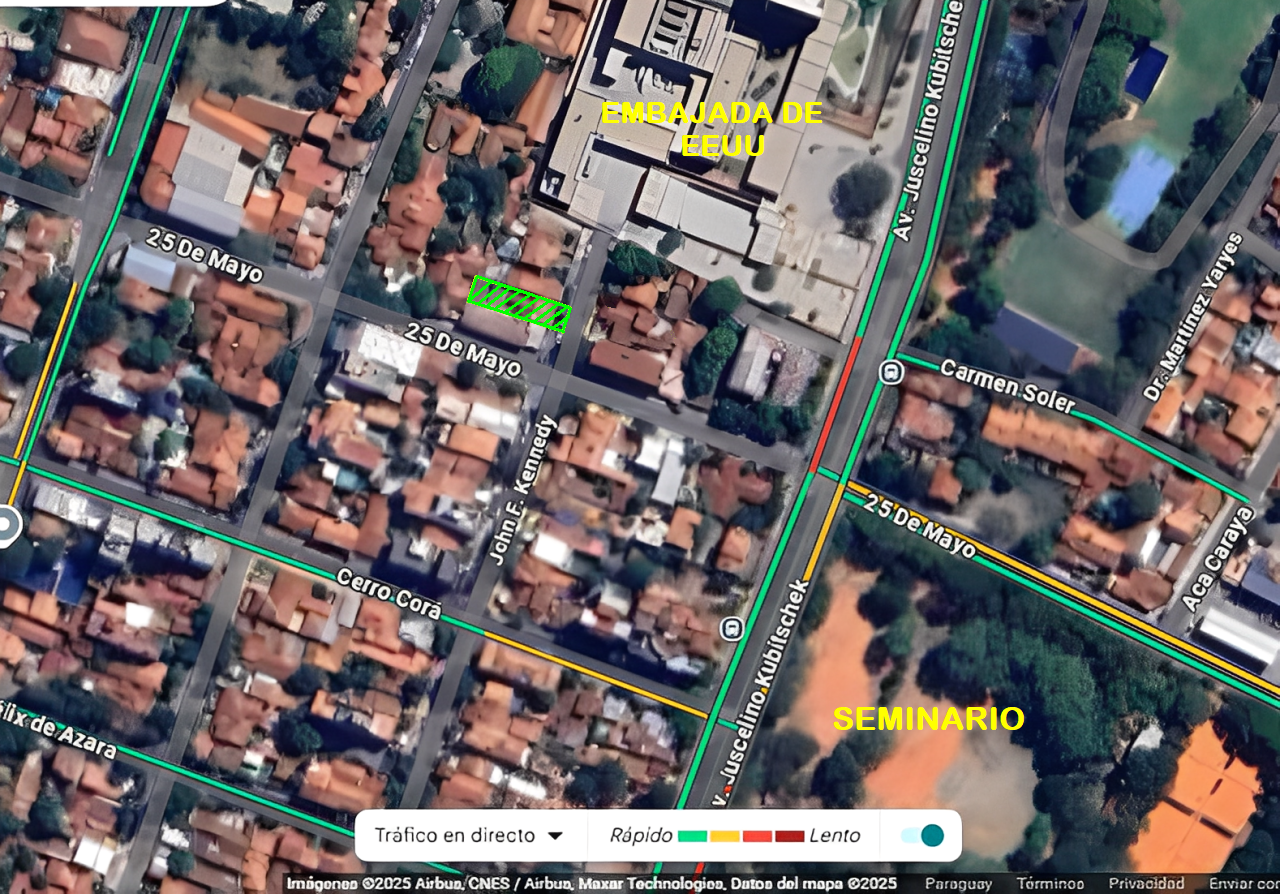 A 70 m de la Embajada de EE. UU